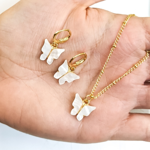 Holographic Iridescent Acrylic Gold Jewelry Sets - Picture 8 of 12